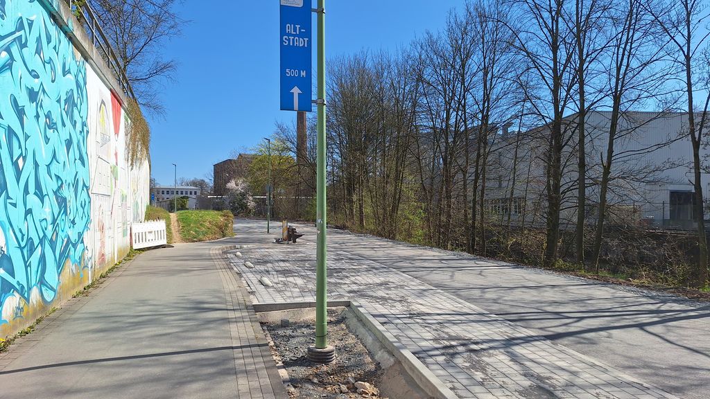 viel freie Fläche auf der niemand arbeitet (Wetter zu schlecht?)