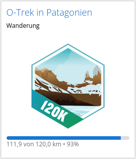 Garmin Challenge virtuelle Wanderung O-Trek Patagonien
